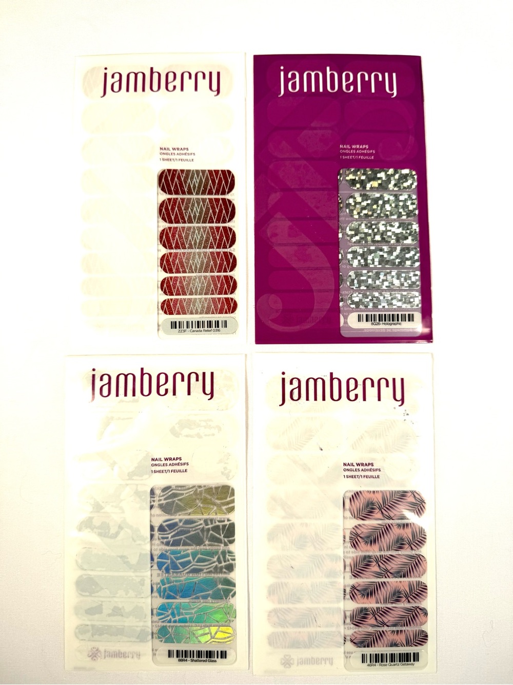 Jamberry Nail Wraps Bundle of 4 Full Sheets Retired Rare Unicorn Mix
